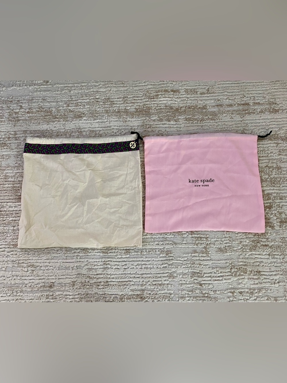 Tory Burch Canvas Dust Bag  and one Kate Spade New York Pink Dust Bag